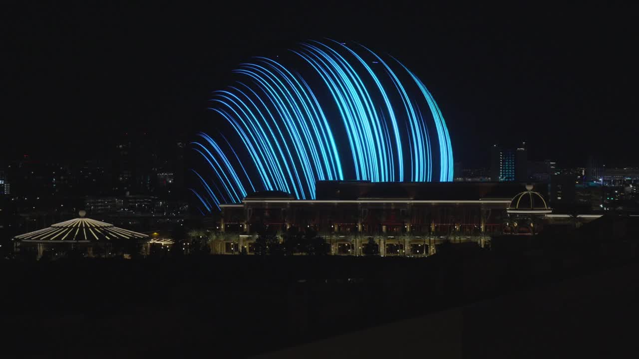 拉斯维加斯球体的夜景视频素材