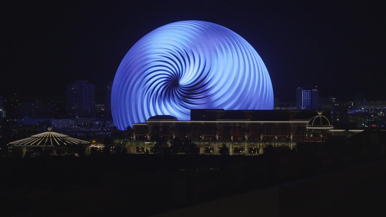 拉斯维加斯球体的夜景视频素材