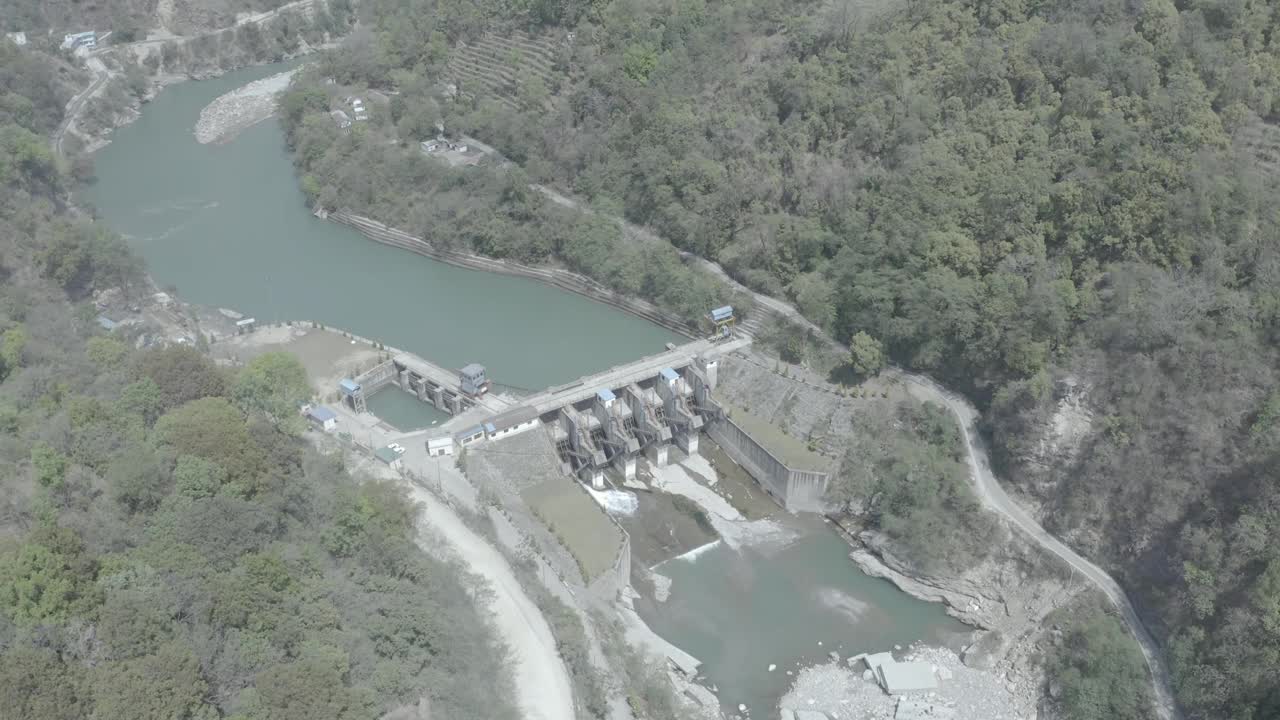 喜马拉雅水电项目全景视频素材