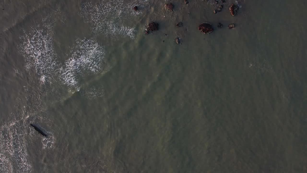 海滩海浪航拍无人机视频下载