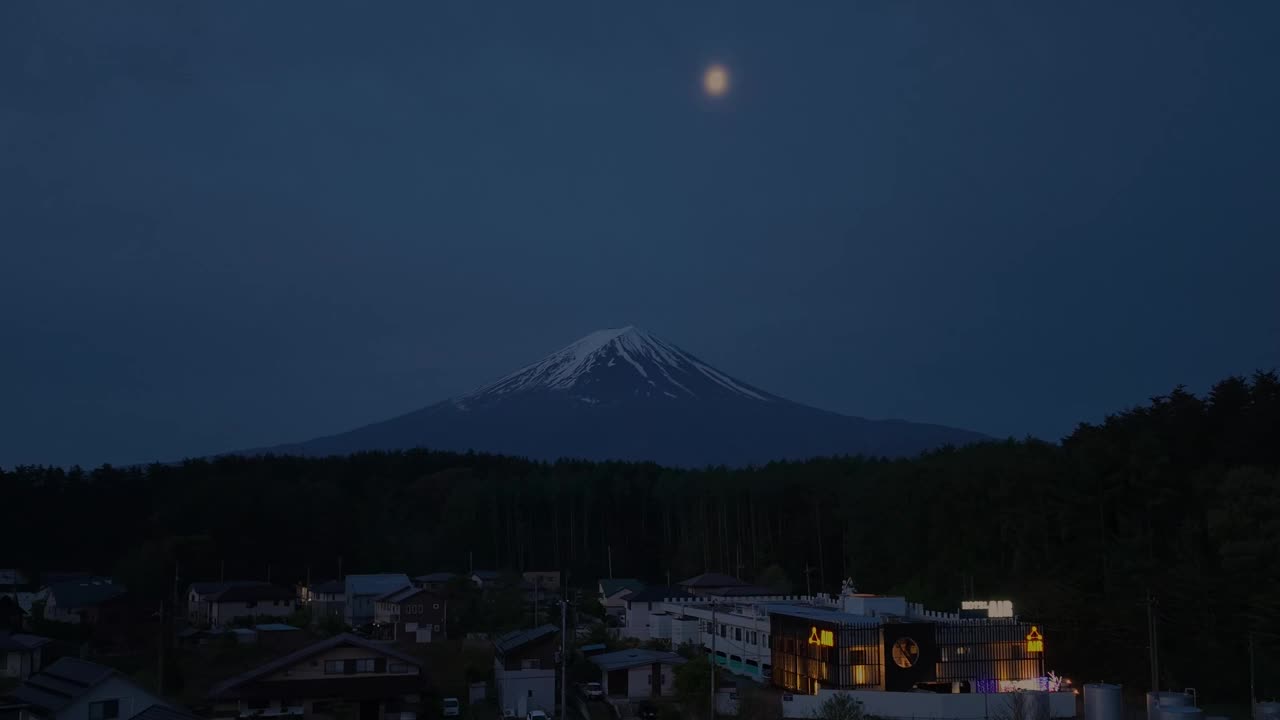 富士山在黎明的时间流逝视频下载