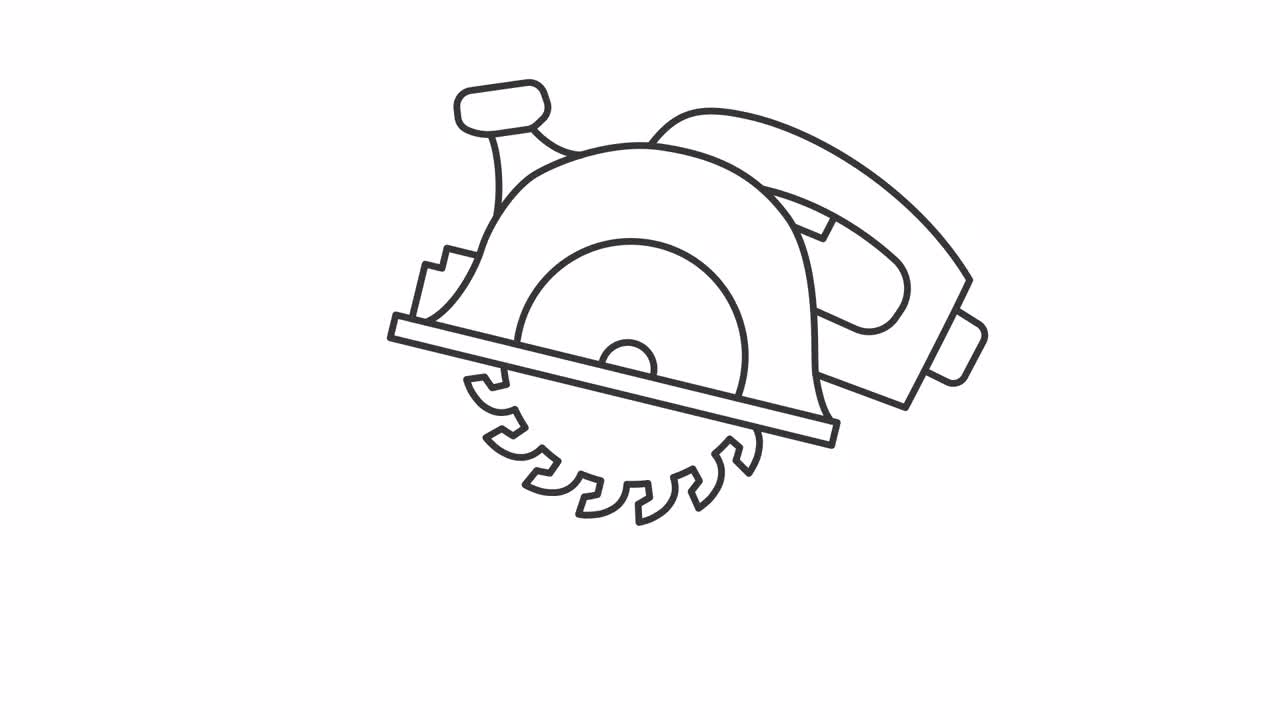 动画圆锯图标视频素材