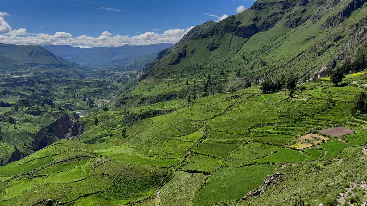 美丽的科尔卡山谷。秘鲁奇瓦伊附近的峡谷，阿雷基帕以北97公里。视频下载