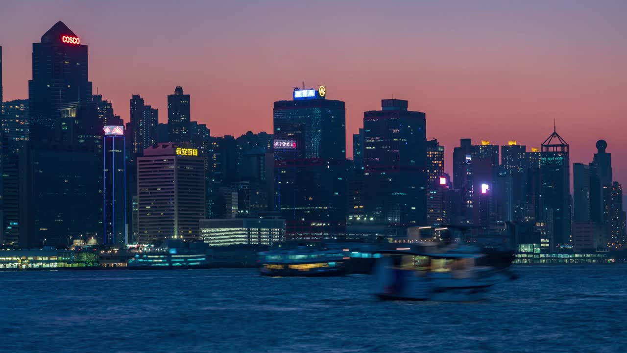 4K延时拍摄的香港摩天大楼夜景视频下载