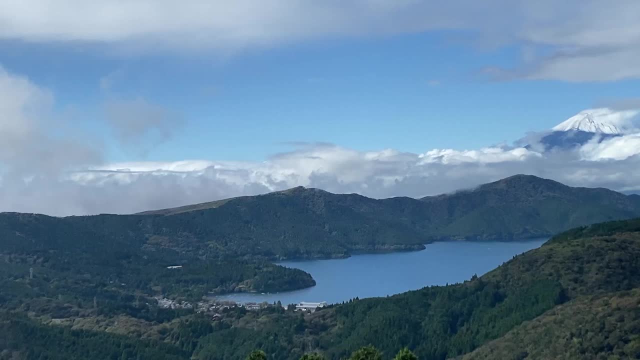 箱根观景台富士山和湖视频素材