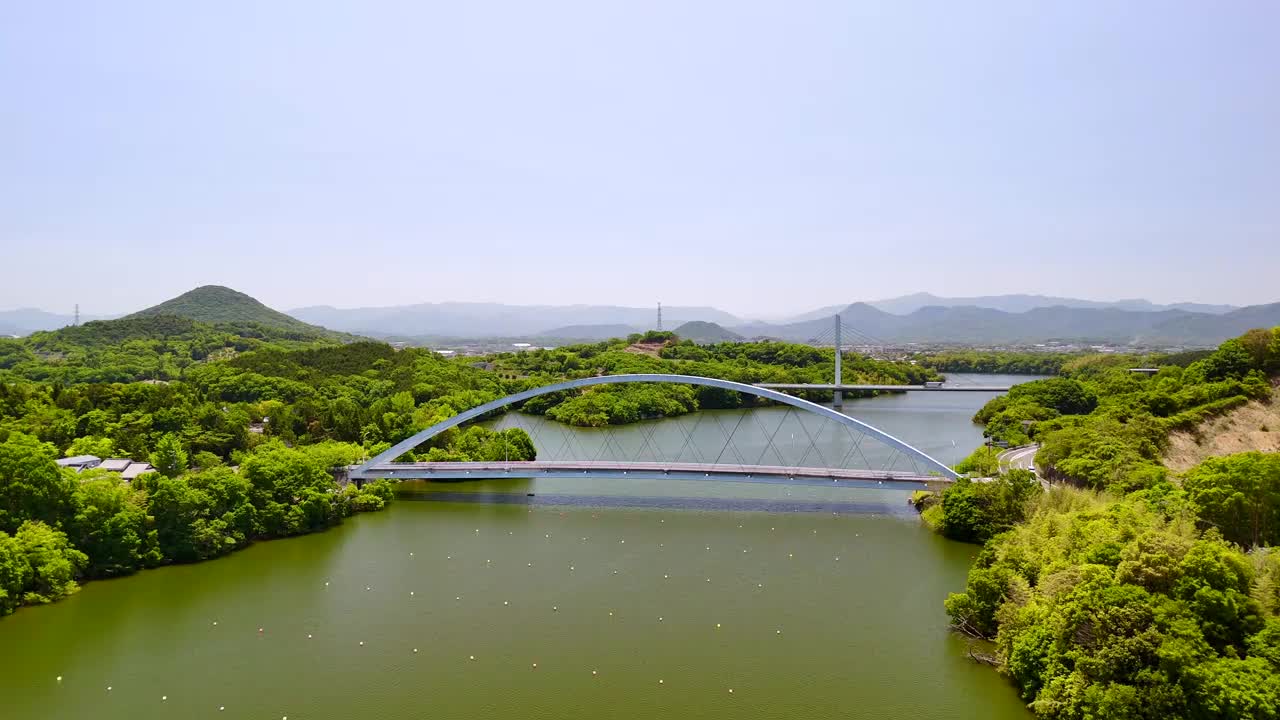 福中湖是香川县著名的鲈鱼捕捞地视频素材