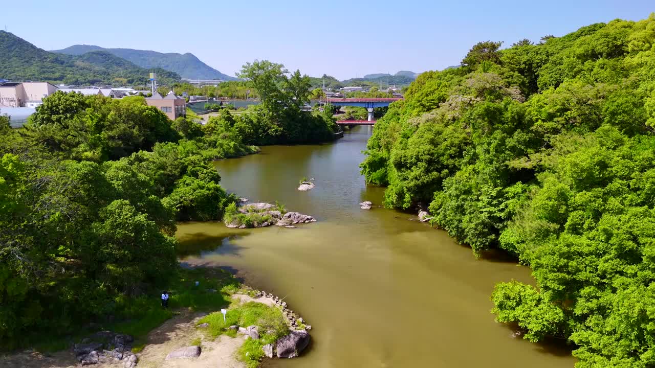 福中湖是香川县著名的鲈鱼捕捞地视频下载