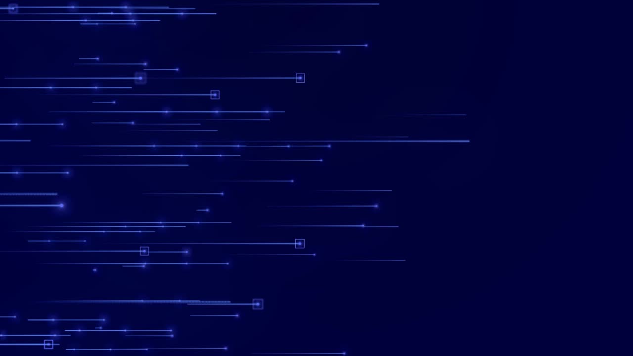 数字流动的数字线路网络空间通过破碎、蜿蜒、高速的线路数据流动视频素材