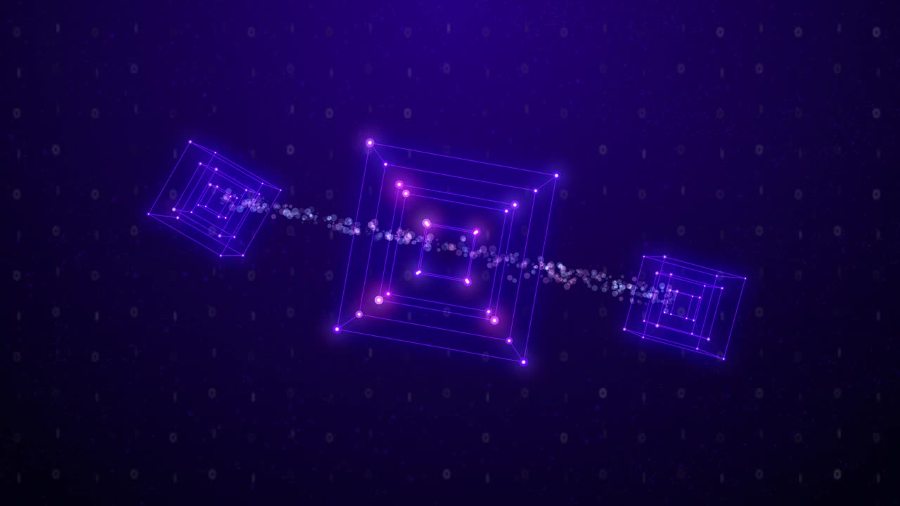 紫色主题的金融科技区块链宇宙视频素材