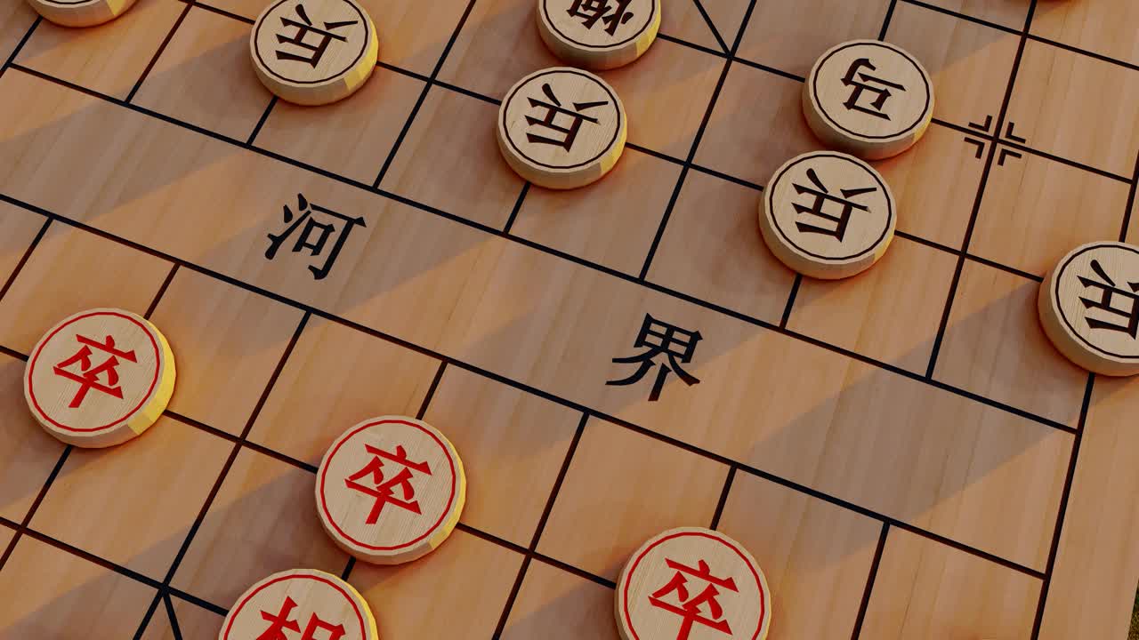 中国象棋棋盘对抗模式视频素材