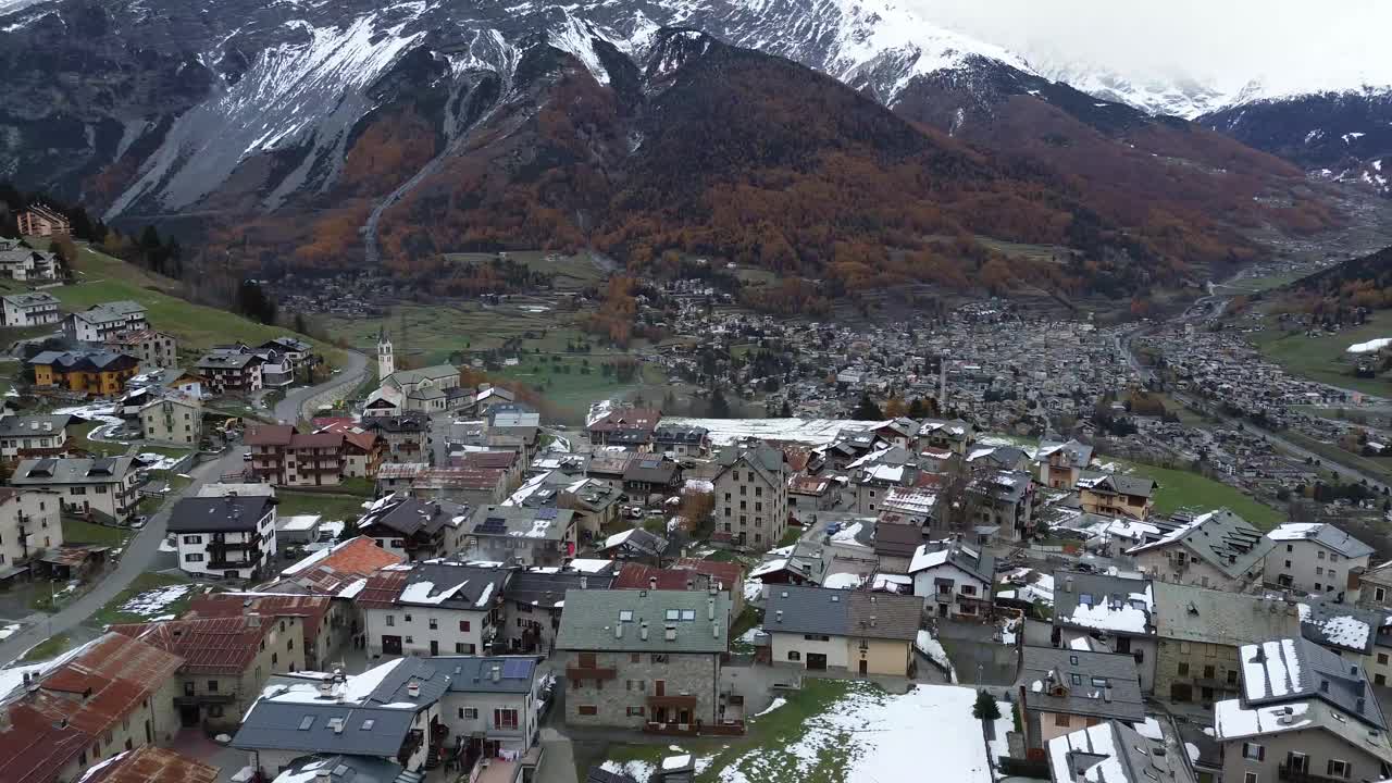 飞越意大利阿尔卑斯山的松树视频下载