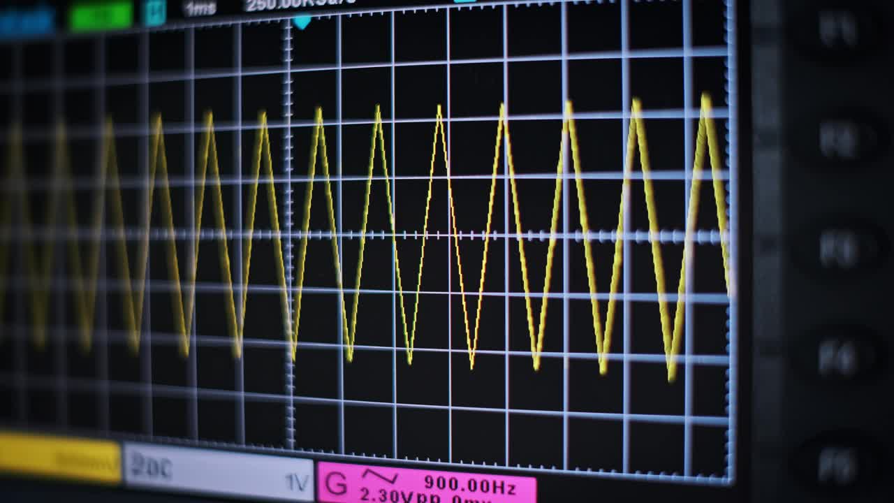 三角波在示波器上的显示视频素材
