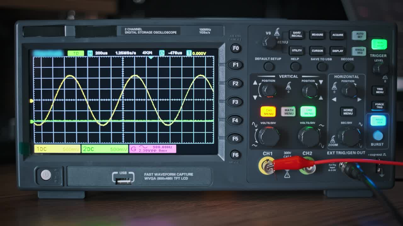 数字示波器:正弦波测量视频素材