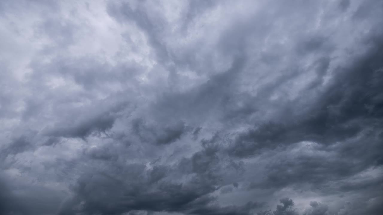 雨云延时4K。风暴天空快速运动。视频素材