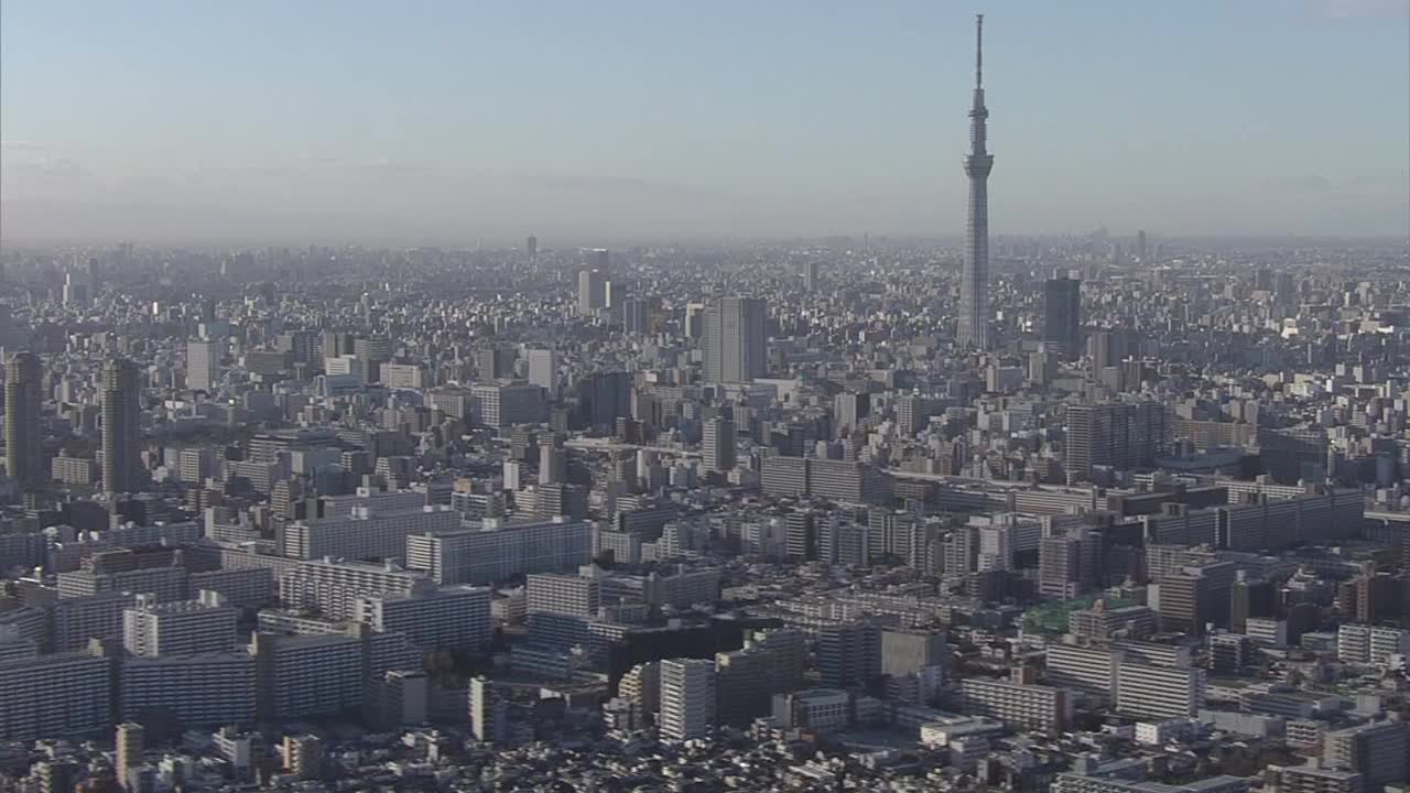 航拍，东京中部，日本视频素材