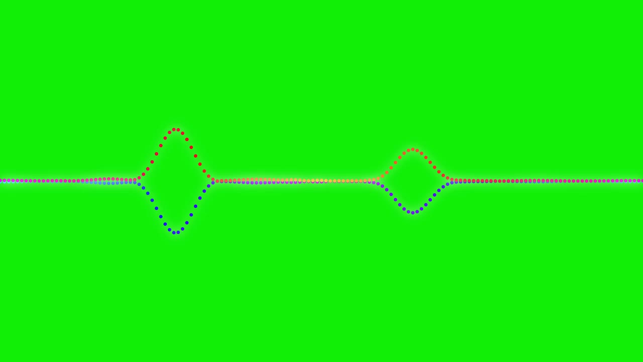 4k抽象音乐声波或音频波从孤立的绿色屏幕背景。线数字极简语音和符号技术。视频下载