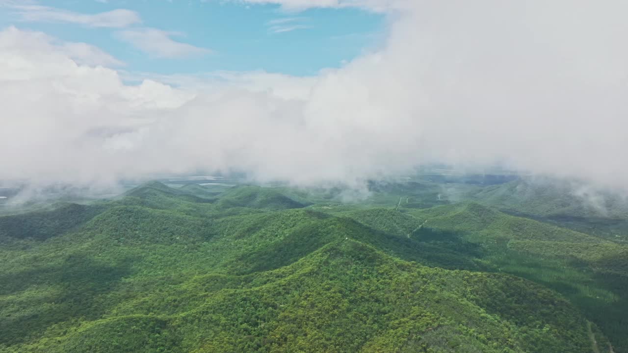 飞过云雾缭绕的青山视频素材