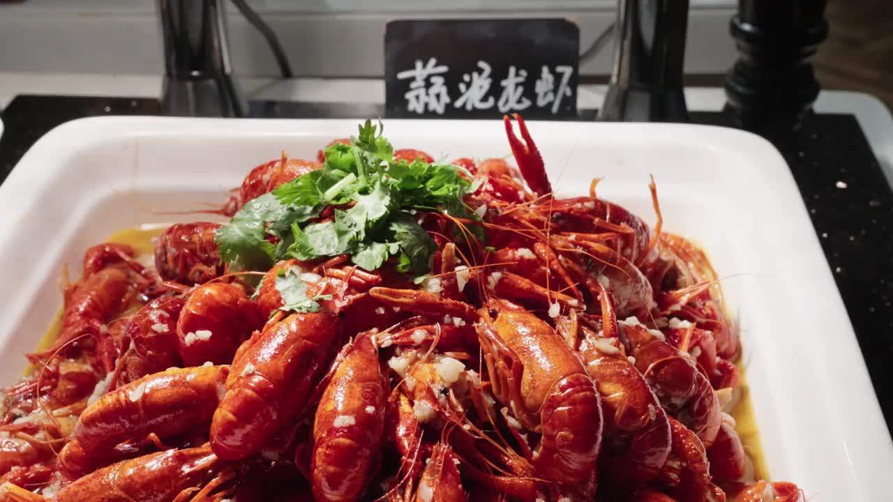 小龙虾，中国菜视频素材