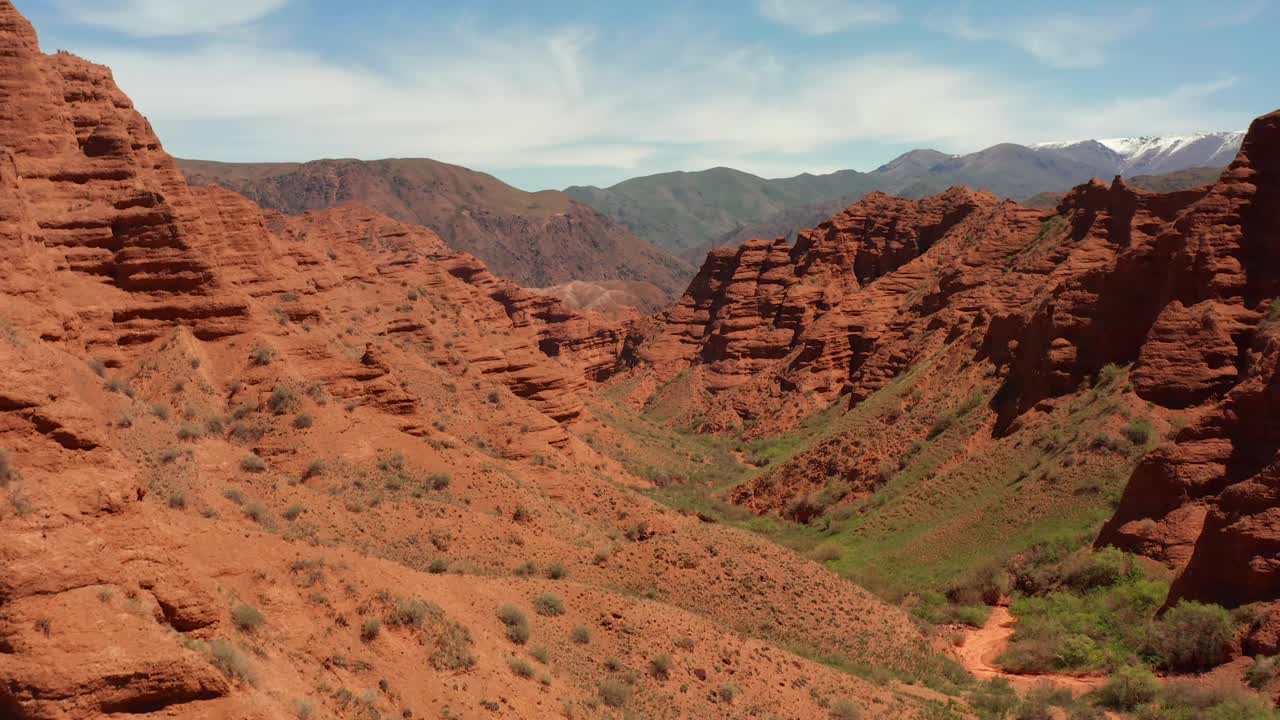 康内克峡谷干涸河床的鸟瞰图。科诺切克峡谷令人惊叹的景观，绵延数公里。视频下载