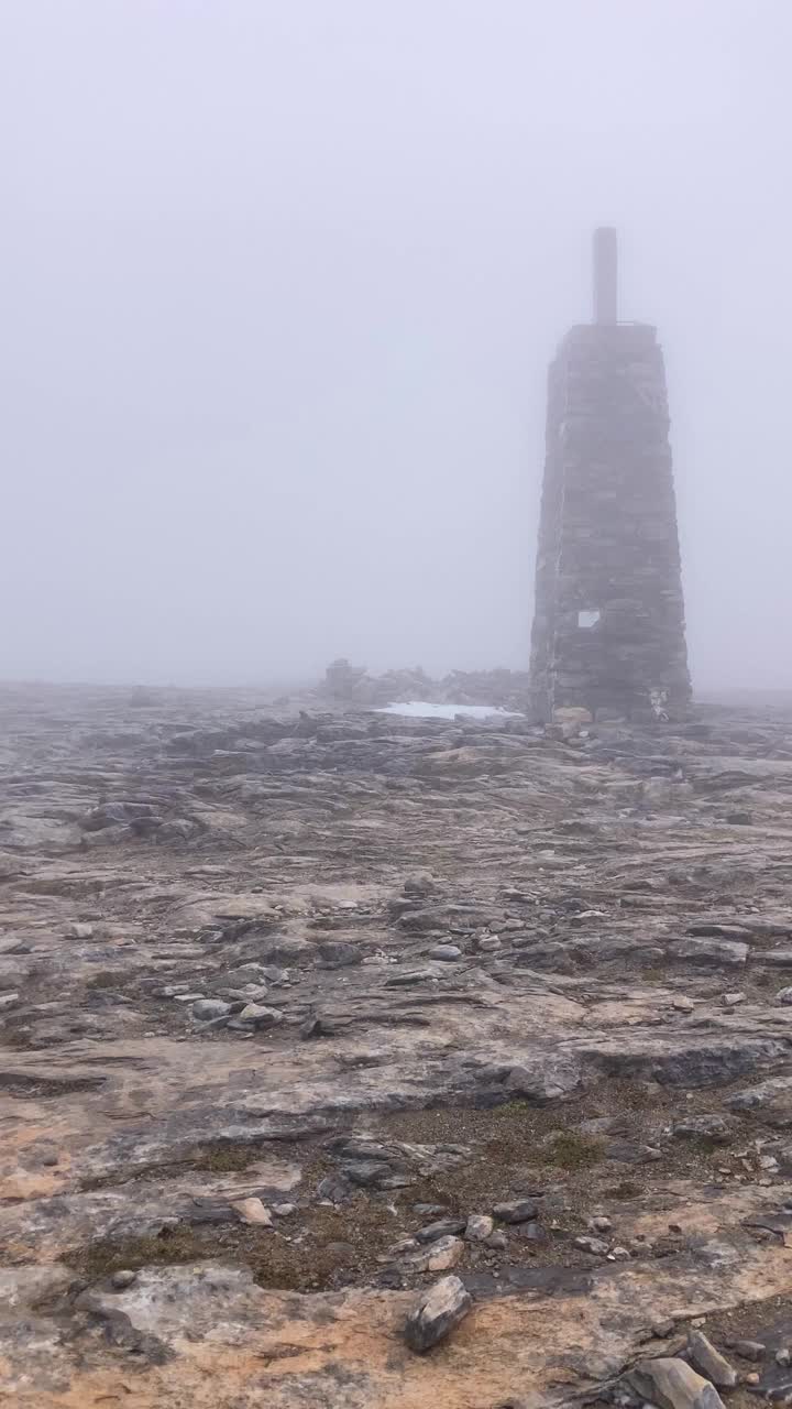 雷雨天，玛若玛峰有雪风和雾视频素材