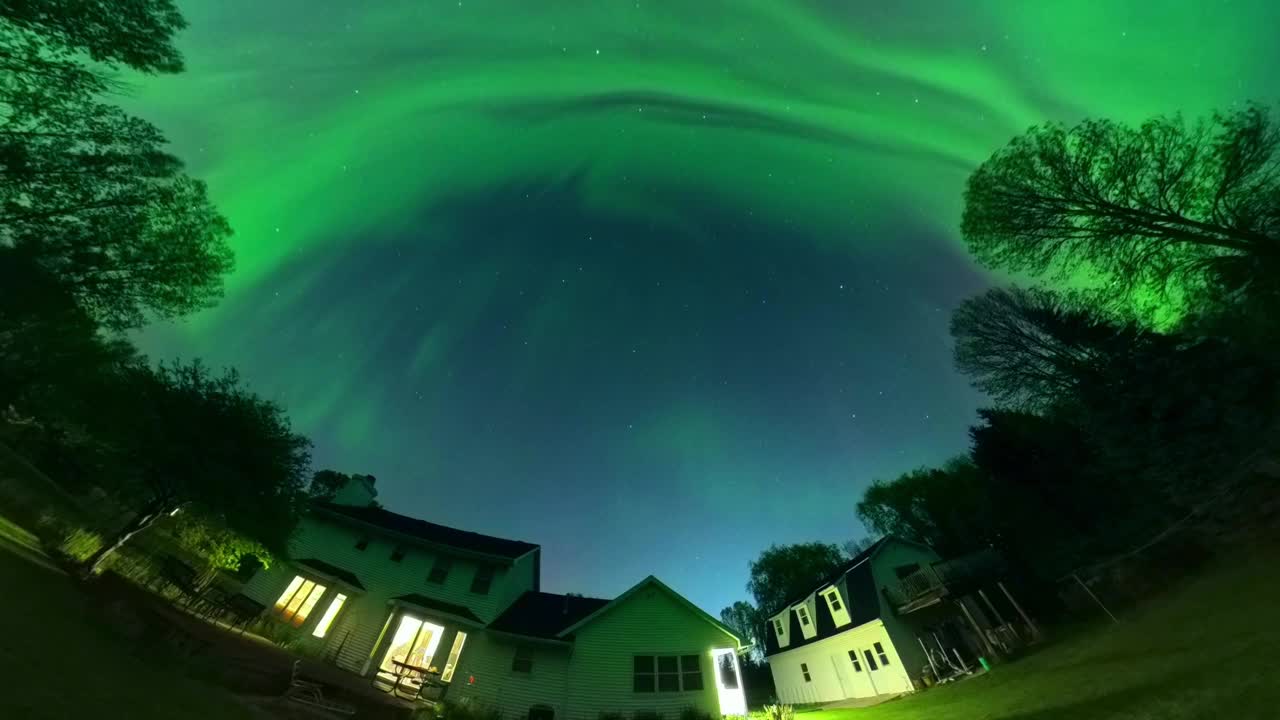 神奇的夜间拍摄，北极光视频素材