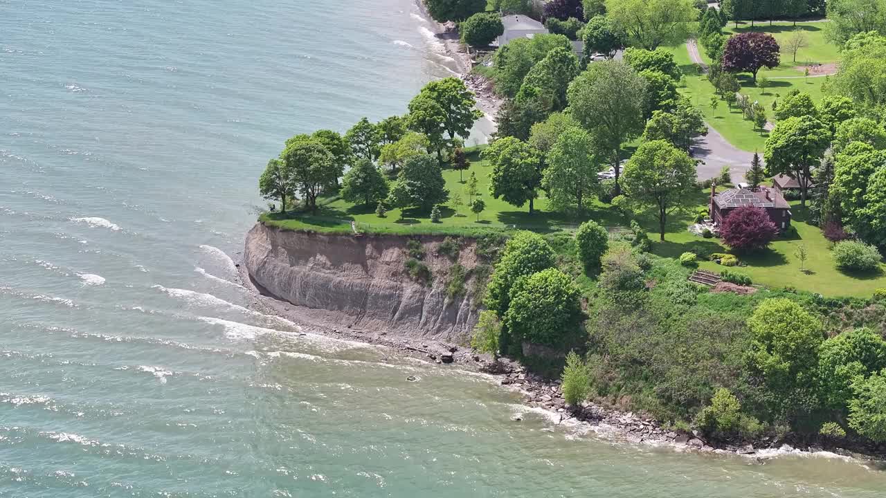 空中湖景公园和安大略湖，奥沙瓦，加拿大视频素材