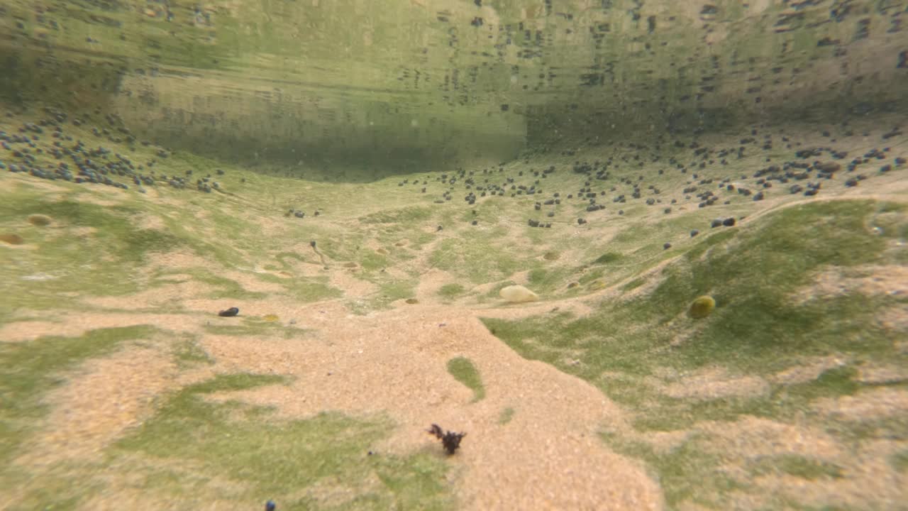 水下岩池到海景视频素材