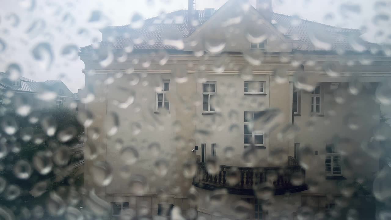 窗外景色，雨点，雨点视频素材