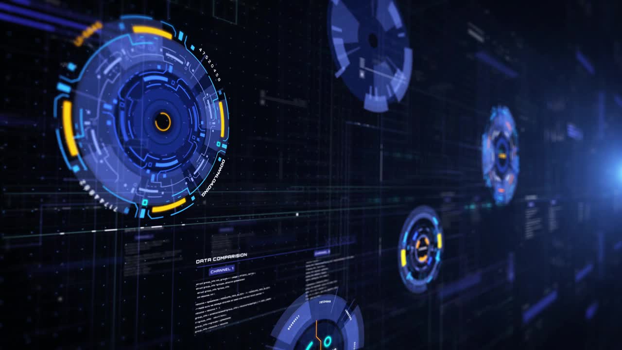 技术数字网络空间数据网络连接视角飞越4K运动背景视频素材