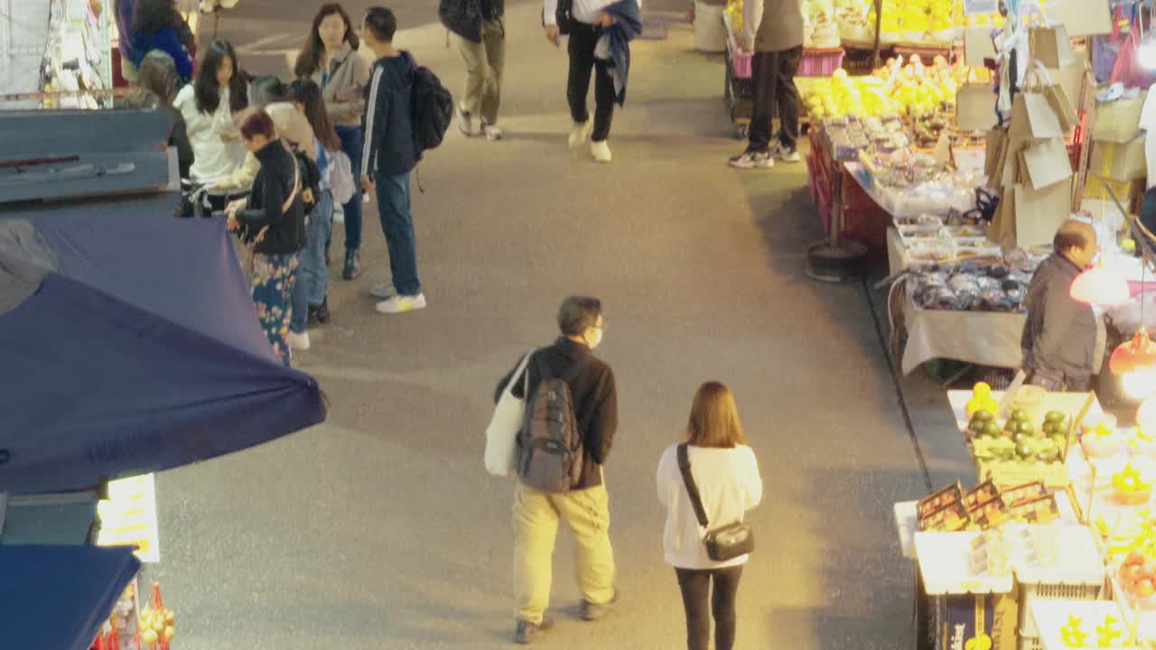 香港步行街市场的倾斜视频下载