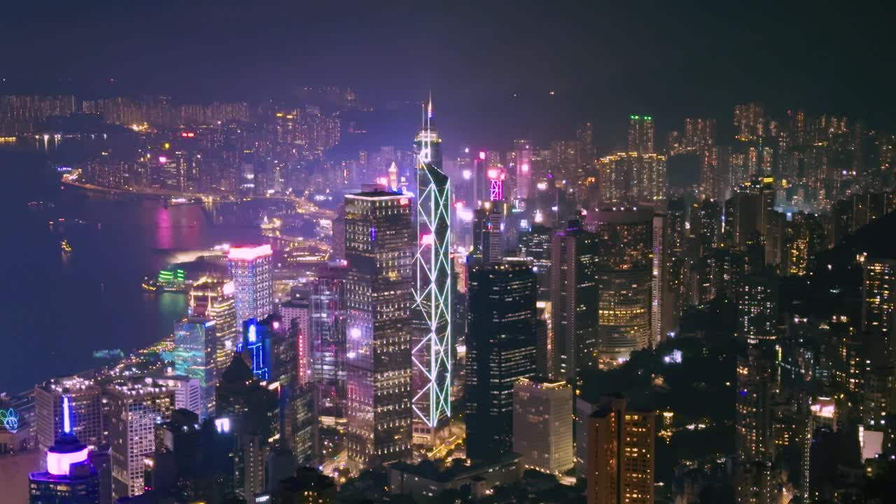 实时香港城市夜景视频素材