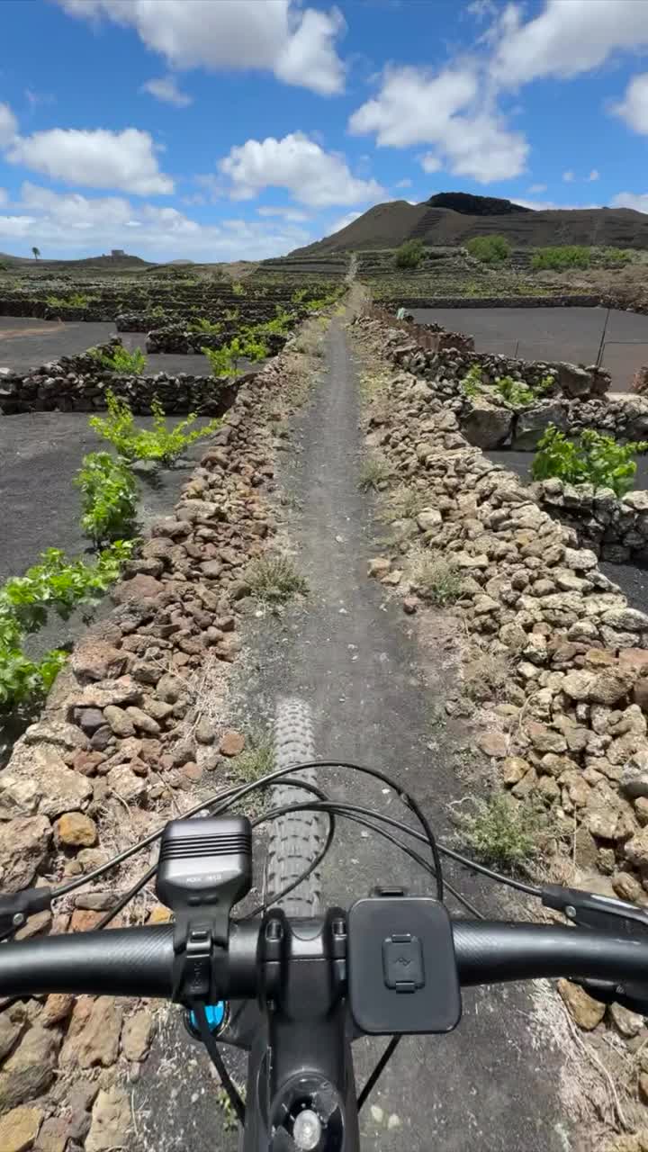 骑山地自行车穿越沙漠景观视频素材