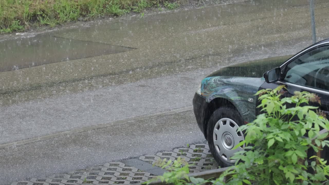 路上下大雨视频下载