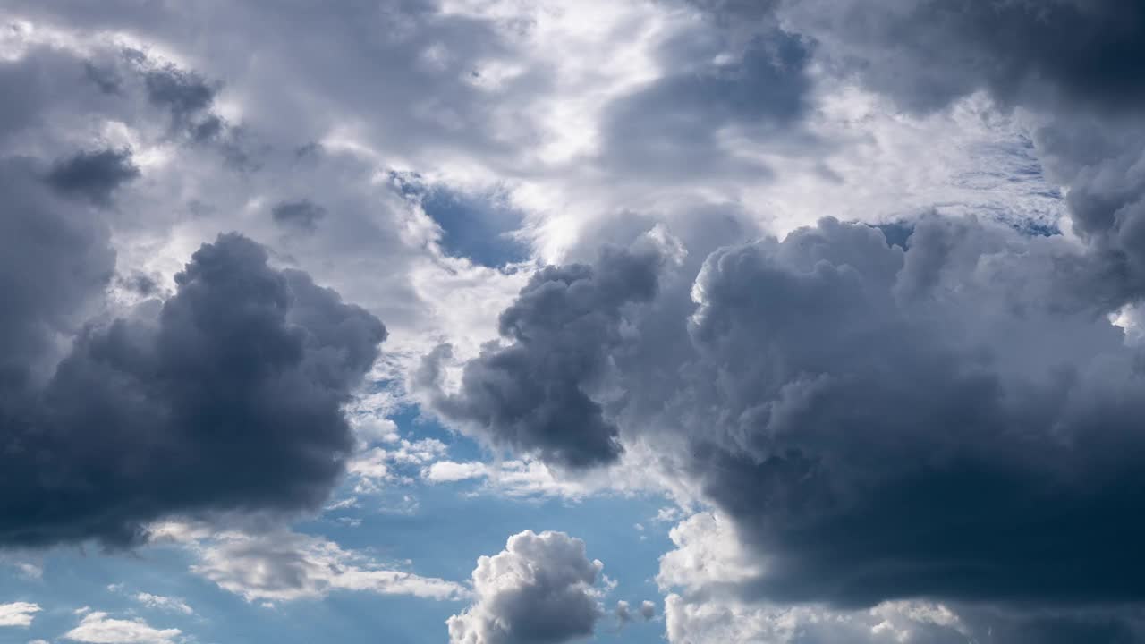 雨云延时4K。风暴天空快速运动。视频素材