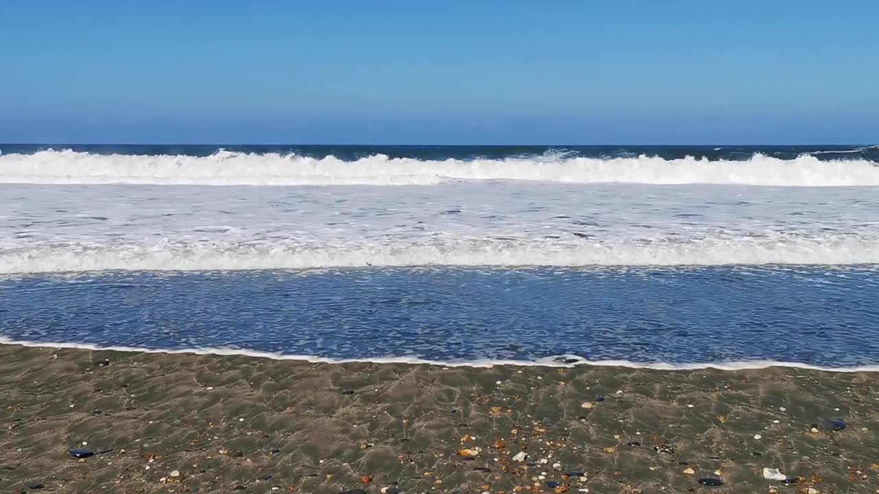 大海风平浪静，天空晴朗视频素材