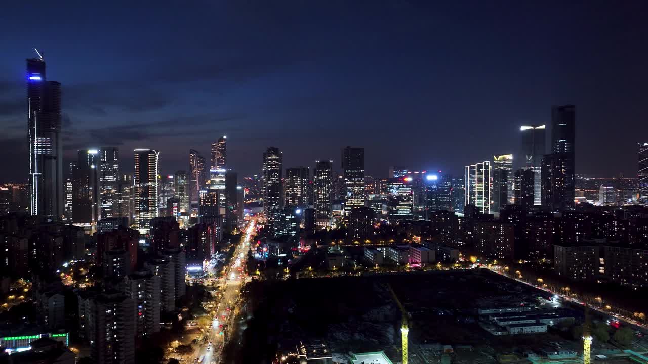 智能互联城市天际线。未来网络概念，城市科技视频下载