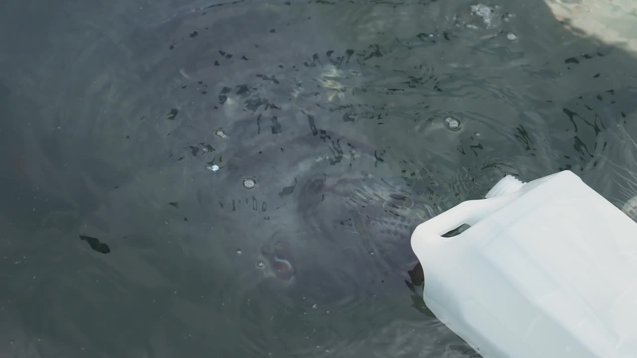 灰海豹受到濒危海洋物种计划的照顾。马头海豹在水里游泳视频素材