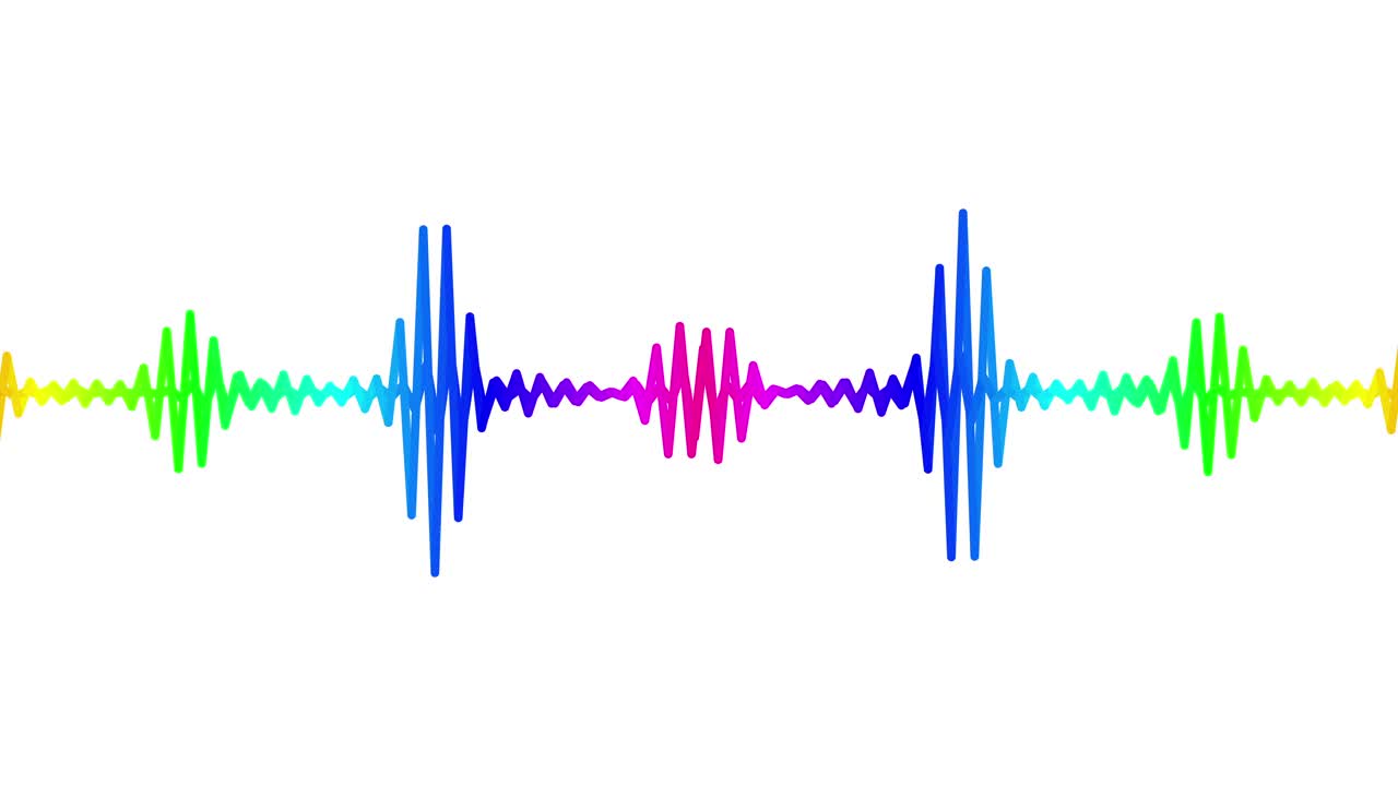 4k抽象音乐声波或音频波从孤立的白色背景。线数字极简语音和符号技术。视频下载