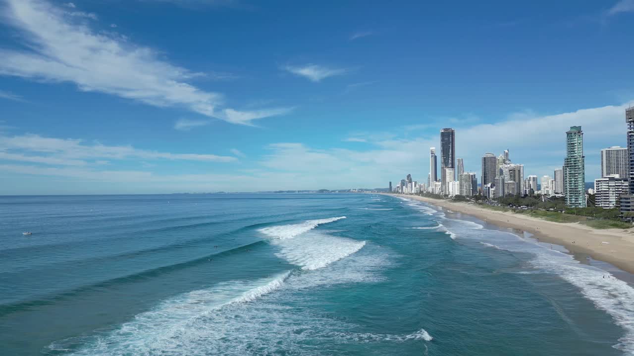 黄金海岸天际线——澳大利亚的黄金海岸视频素材