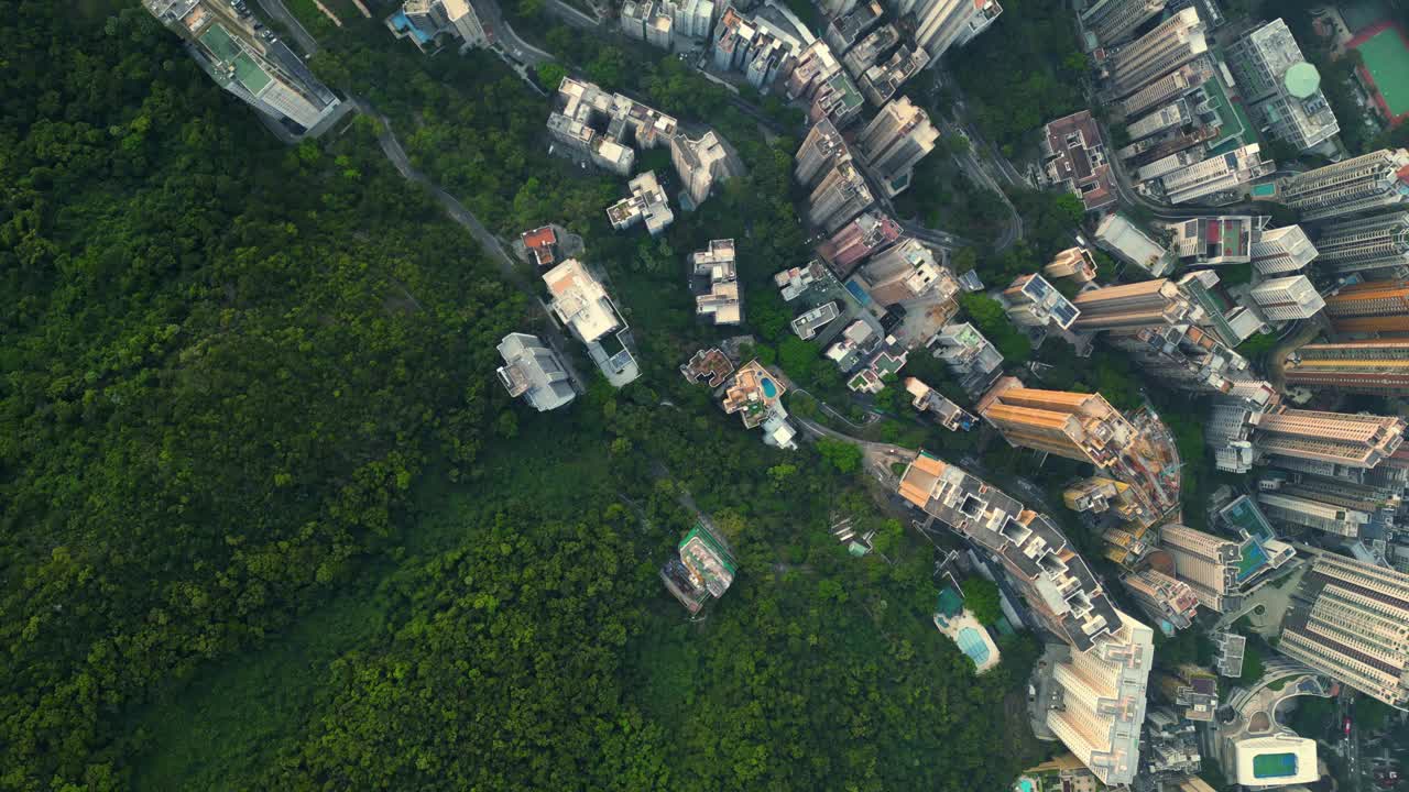 缩小香港可持续发展城市鸟瞰图视频下载