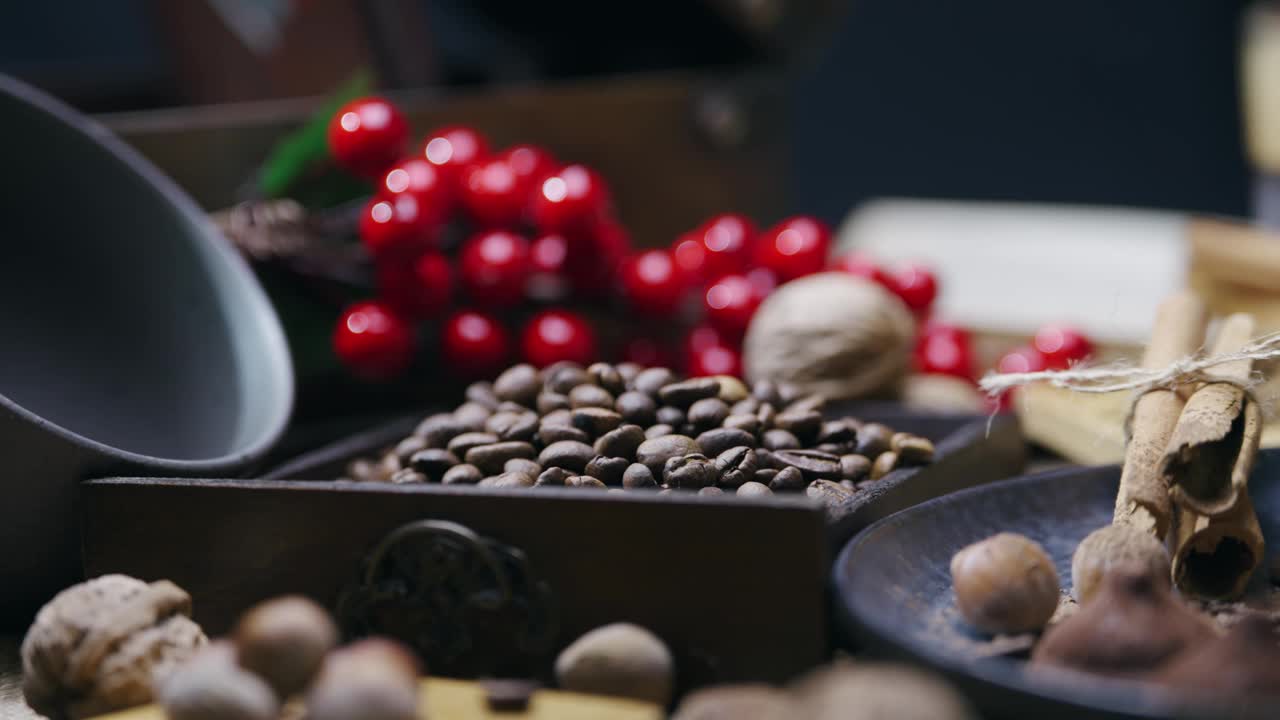 在陈年环境中烘焙咖啡豆视频下载
