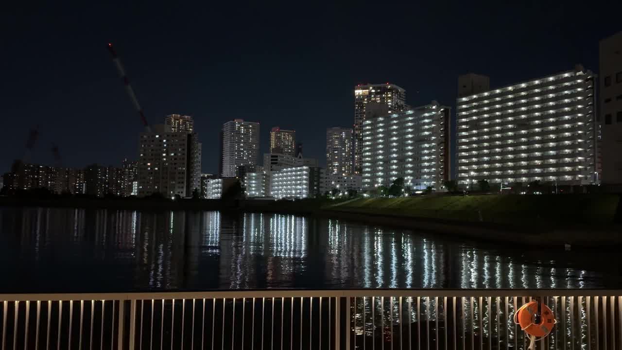 有明新水海滨公园，日本东京夜景2024视频下载