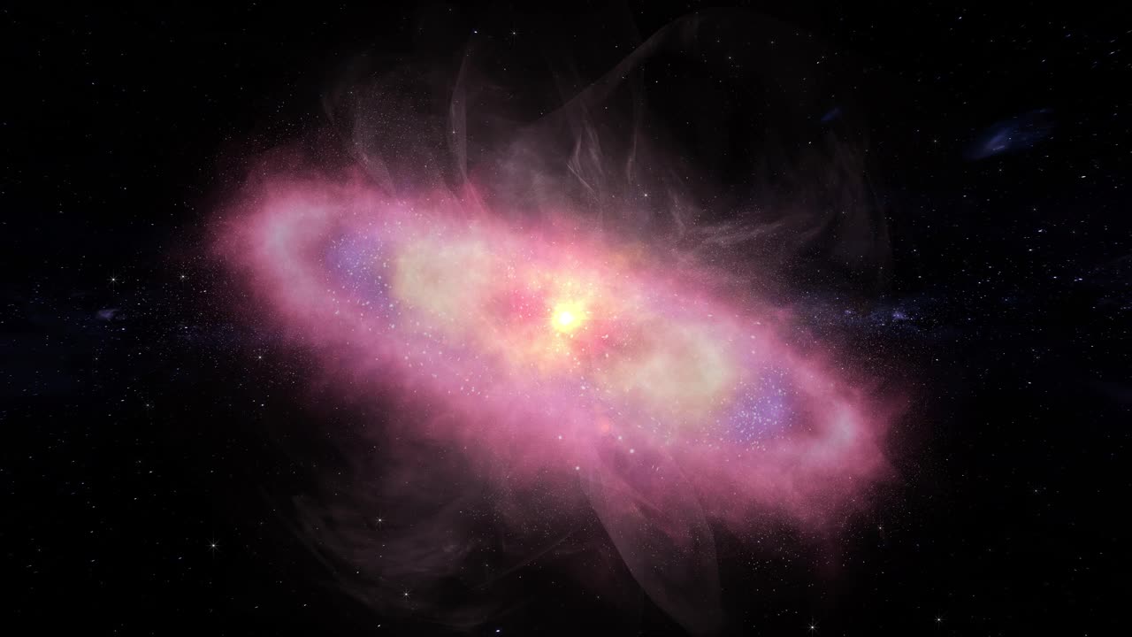 宇宙中旋转的星系视频下载
