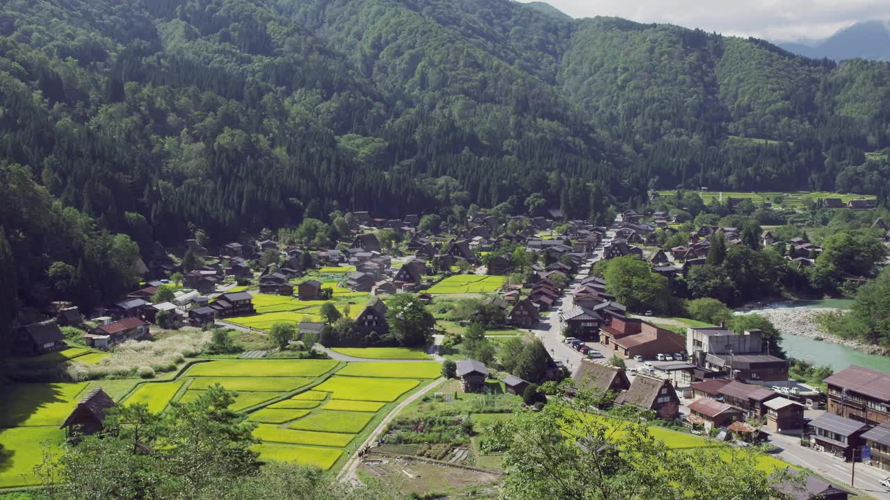 日本岐阜县白川乡和五山的历史村落视频下载