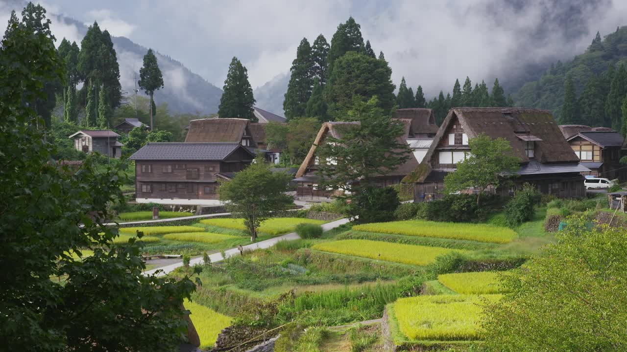 日本岐阜县白川乡和五山的历史村落视频下载