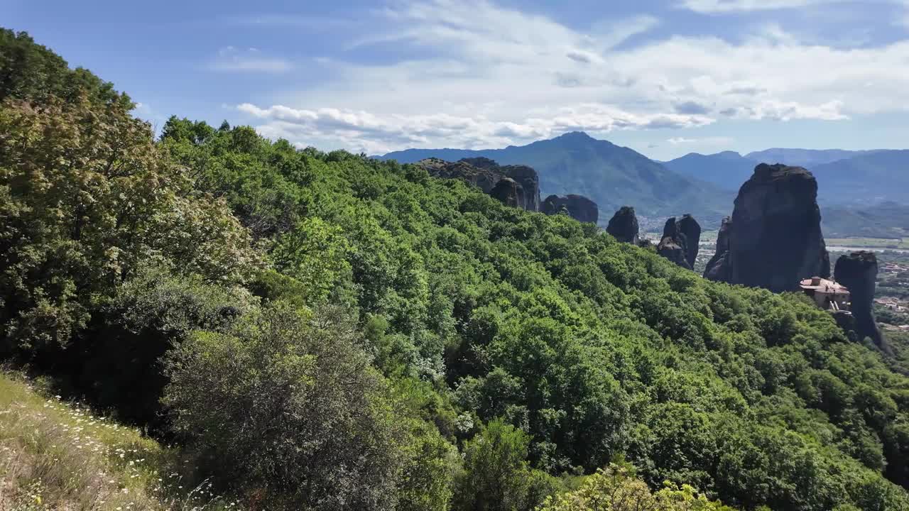 希腊色萨利，迈泰奥拉修道院全景视频素材