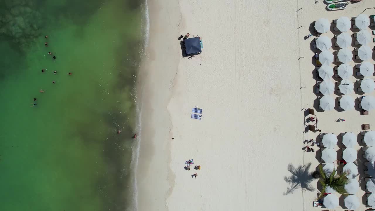 墨西哥卡门海滩鸟瞰图视频素材