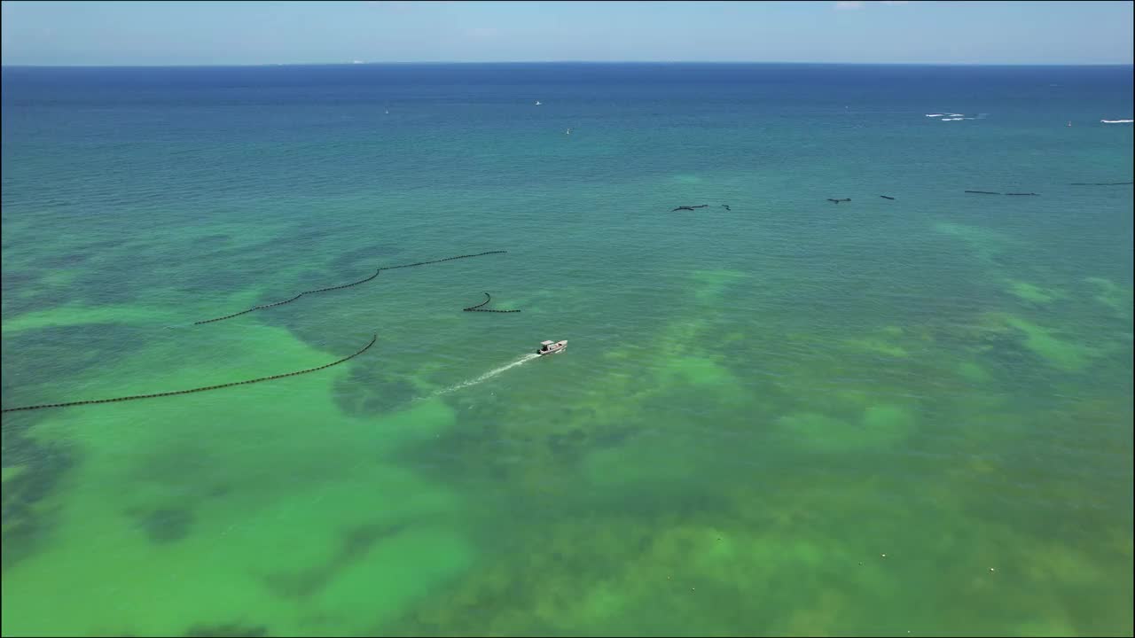 墨西哥卡门海滩鸟瞰图视频素材