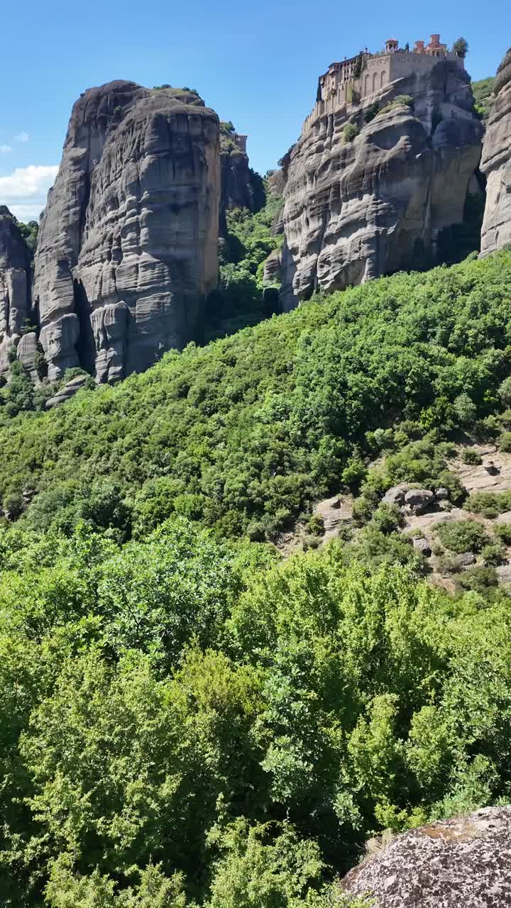 希腊色萨利，迈泰奥拉修道院全景视频素材