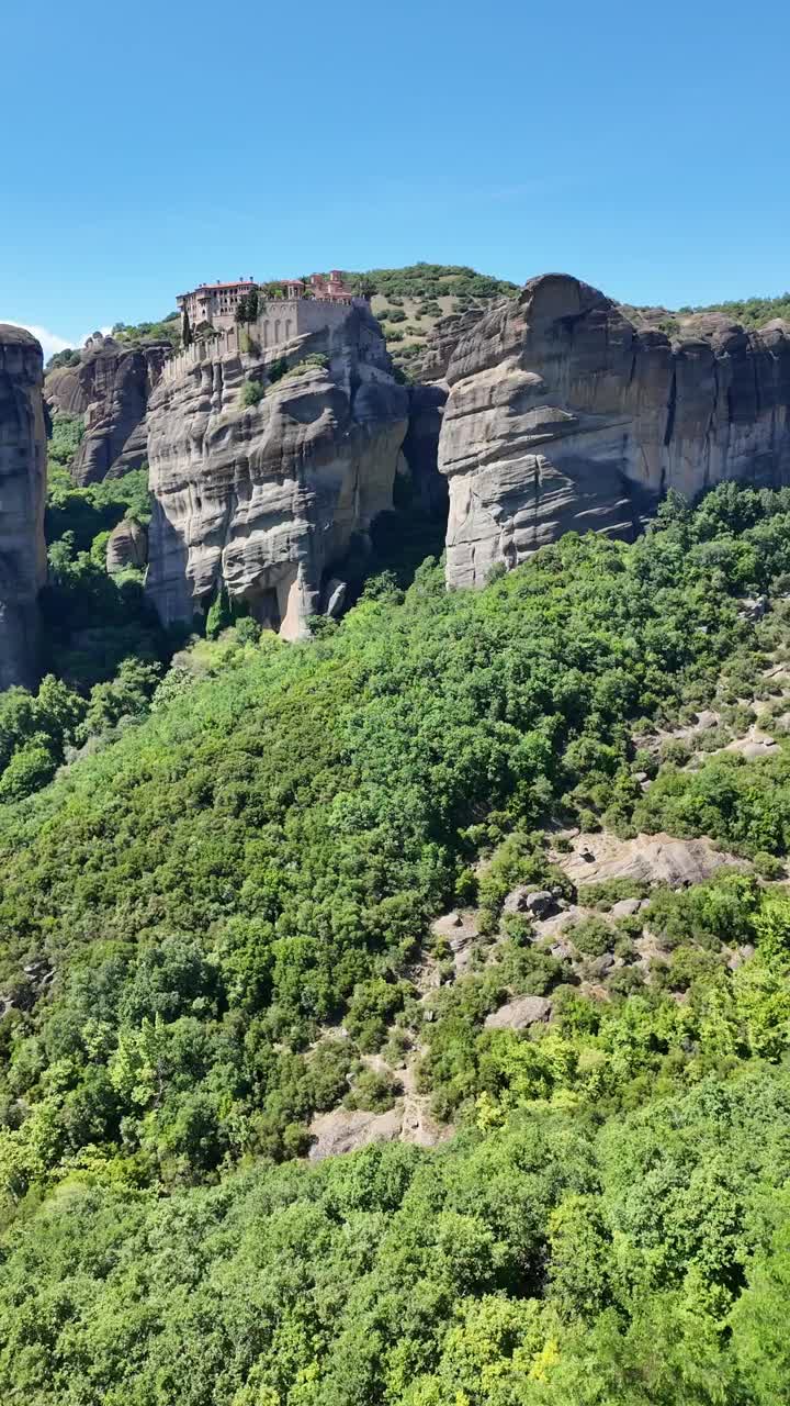 希腊色萨利，迈泰奥拉修道院全景视频素材